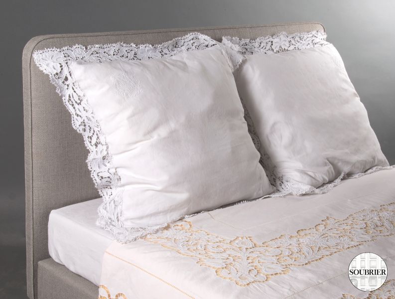 Embroidered Richelieu top sheet Soubrier - Rent Tissues Bed linen XIXth