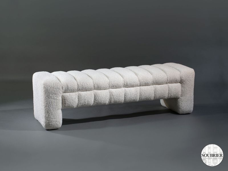 Banquette moderne tissu blanc