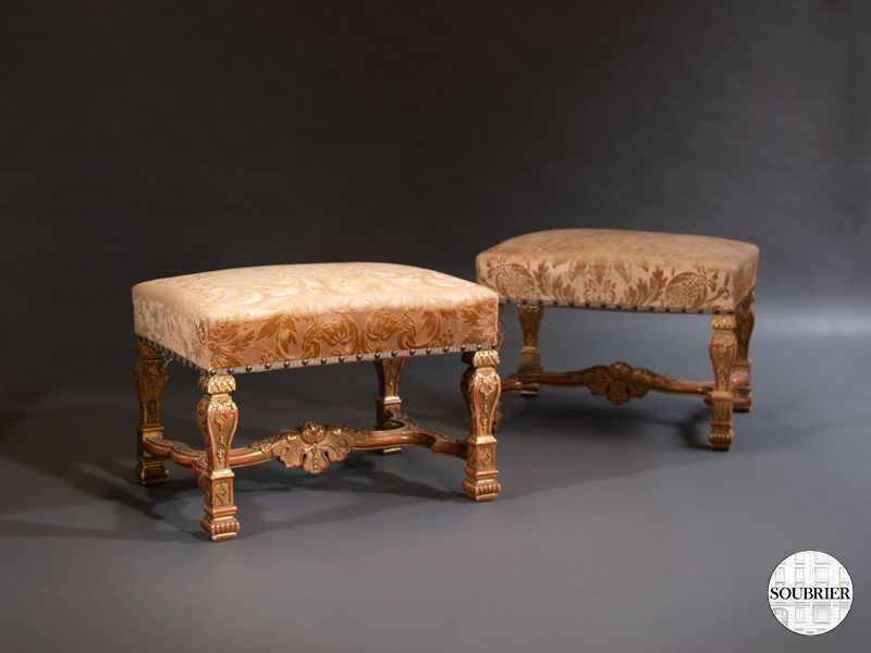 Deux tabourets Louis XIV